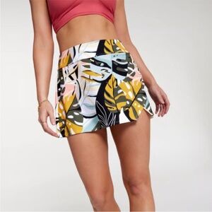 NWT CALIA High Rise Swim Cover Up Skirt Multi Palm Tropical Design, S